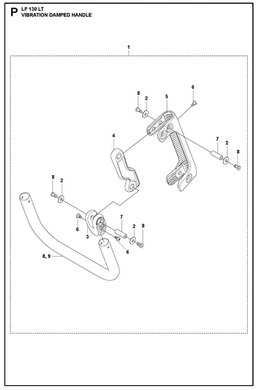 Vibration Damped Handle Parts For LF 130 LT Diesel By Husqvarna