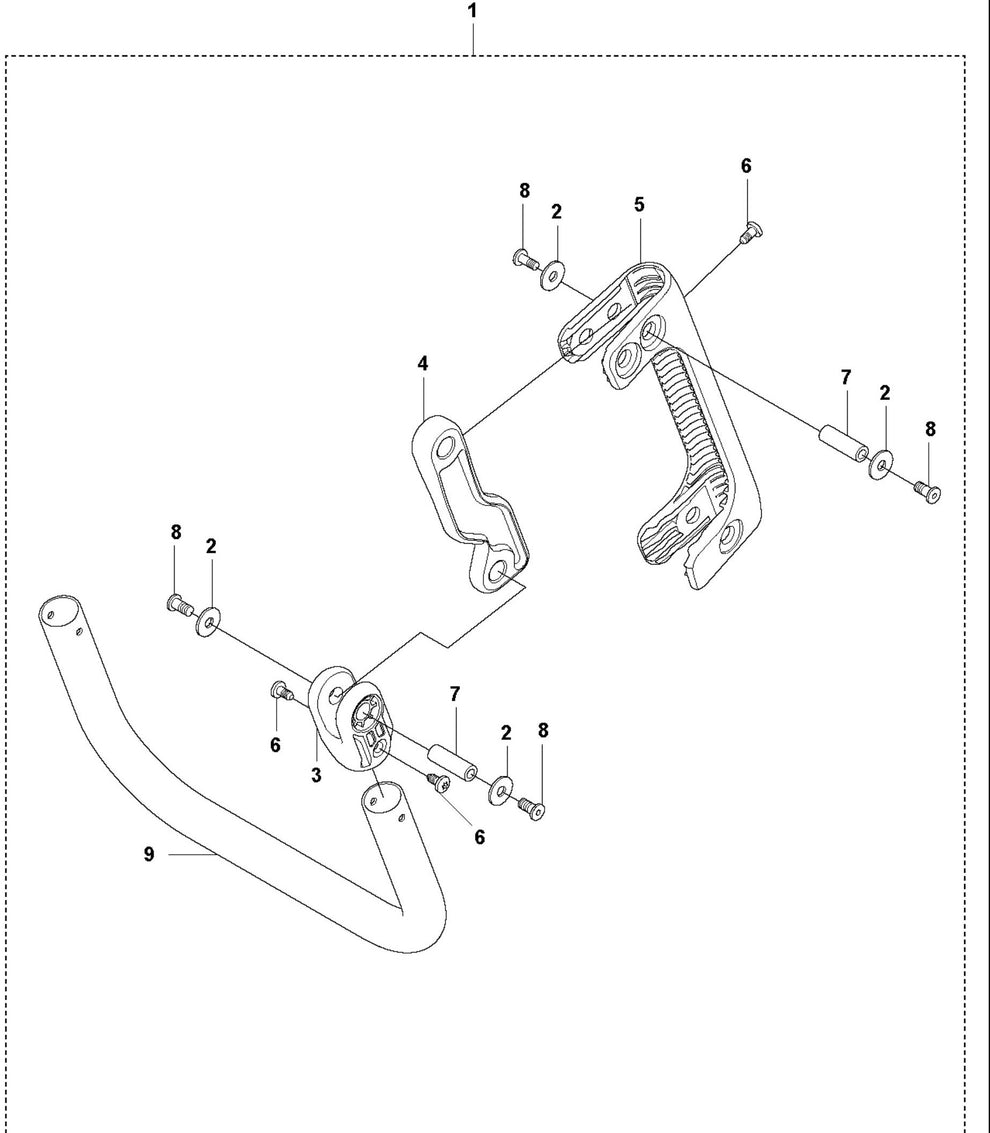 Vibration Damped Handle Assembly Parts For LF80 LAT By Husqvarna