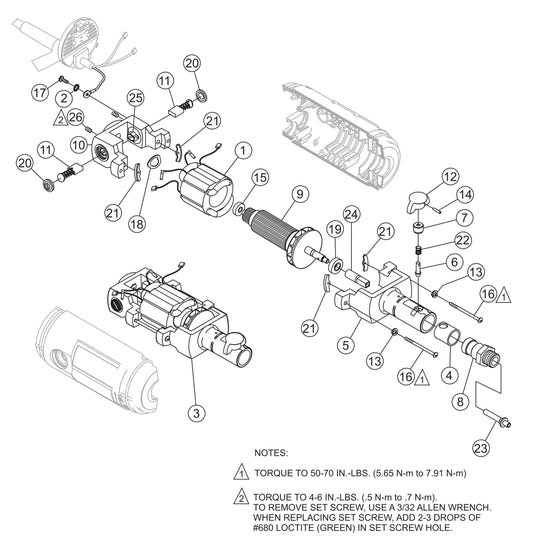 CV Series - Vibrator Motor Assembly Parts By Multiquip