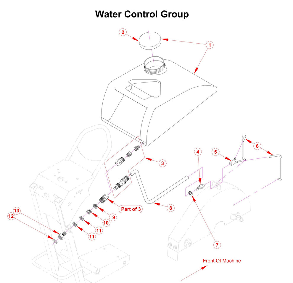 C1318P Water Control Group Parts By Norton Clippers