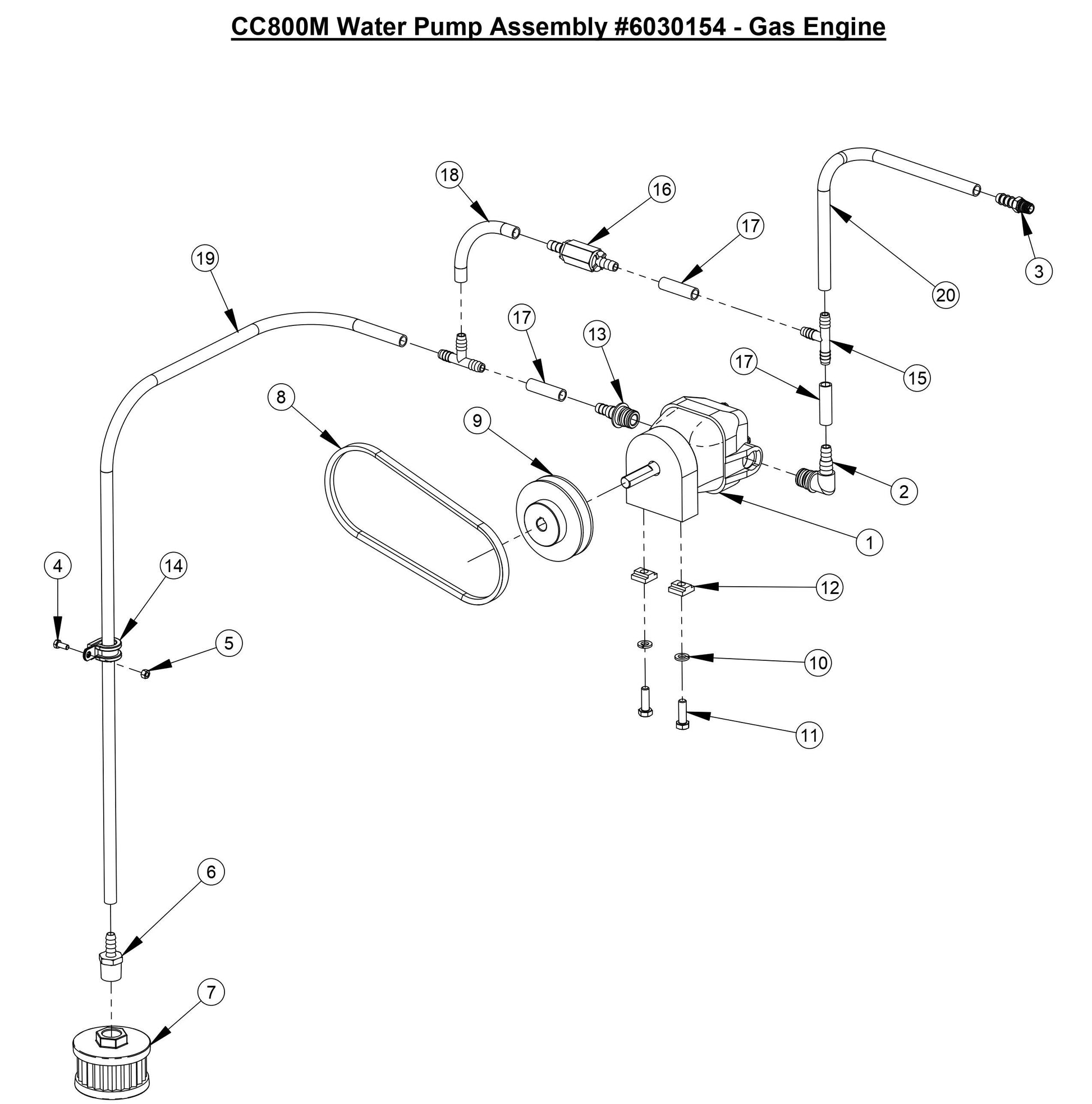 CC800M Water Pump Assembly - Gas Engine