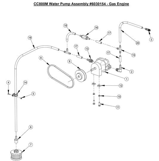 CC800M Water Pump Assembly - Gas Engine