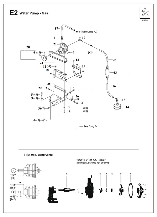 Water Pump - Gas Parts For TS 355 G By Husqvarna