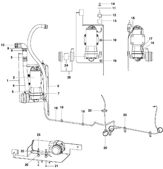 FS5000 Water Pump Kit Assembly Parts by Husqvarna