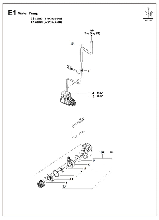 Water Pump Parts For TS 355 G By Husqvarna