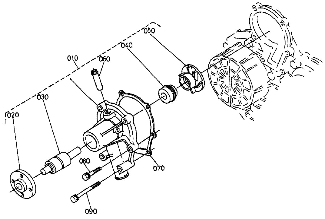 Water Pump Assembly Parts for KD1800-KD6 Light Towers by Multiquip