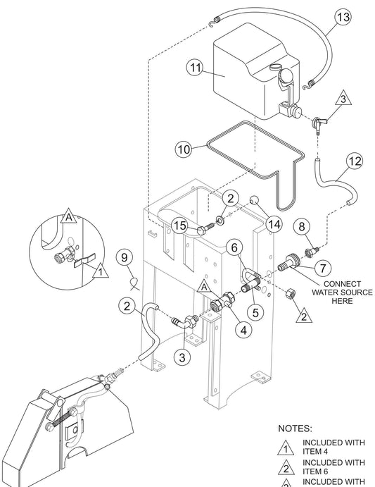 Water System Assembly Parts For SP2 13H20A SP2 S20H20A By Multiquip