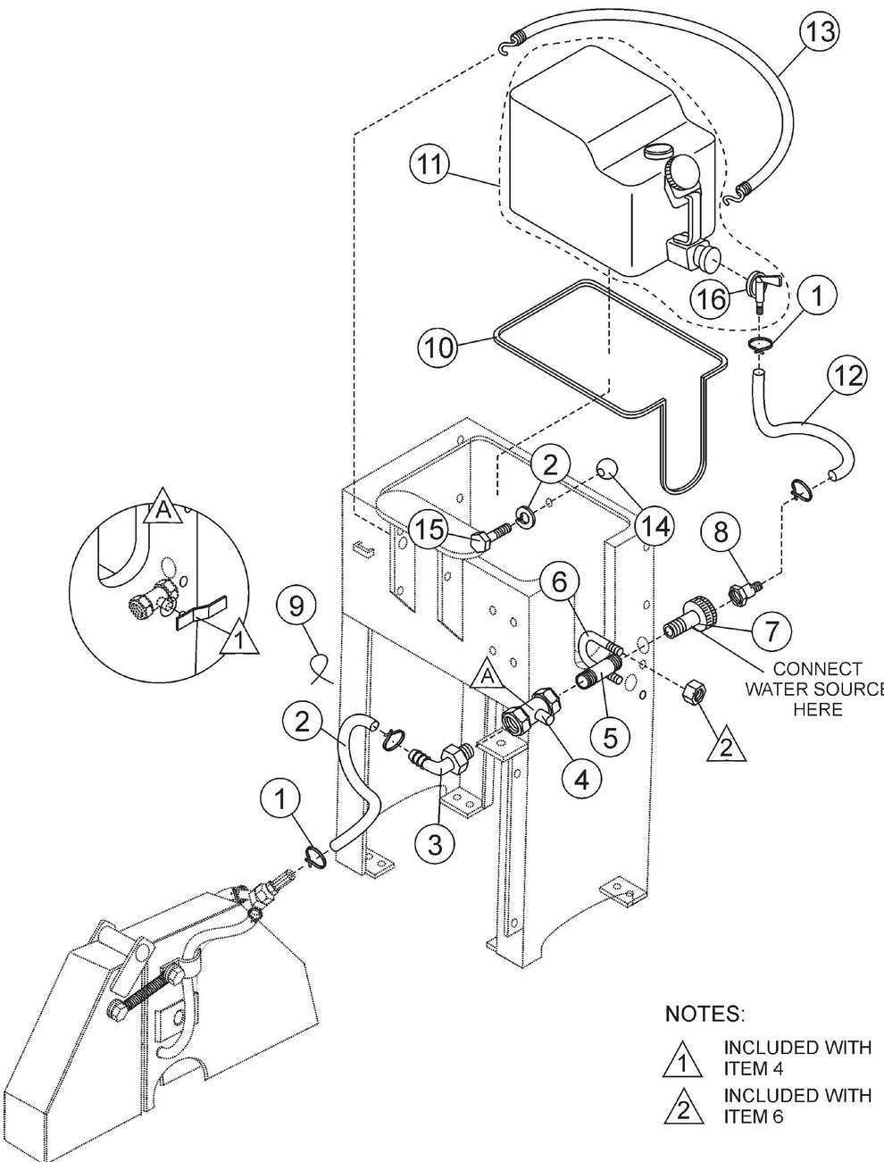Water System From Console SP  Assembly Parts For SP2 13H20 S13H20 S20H20 By Multiquip