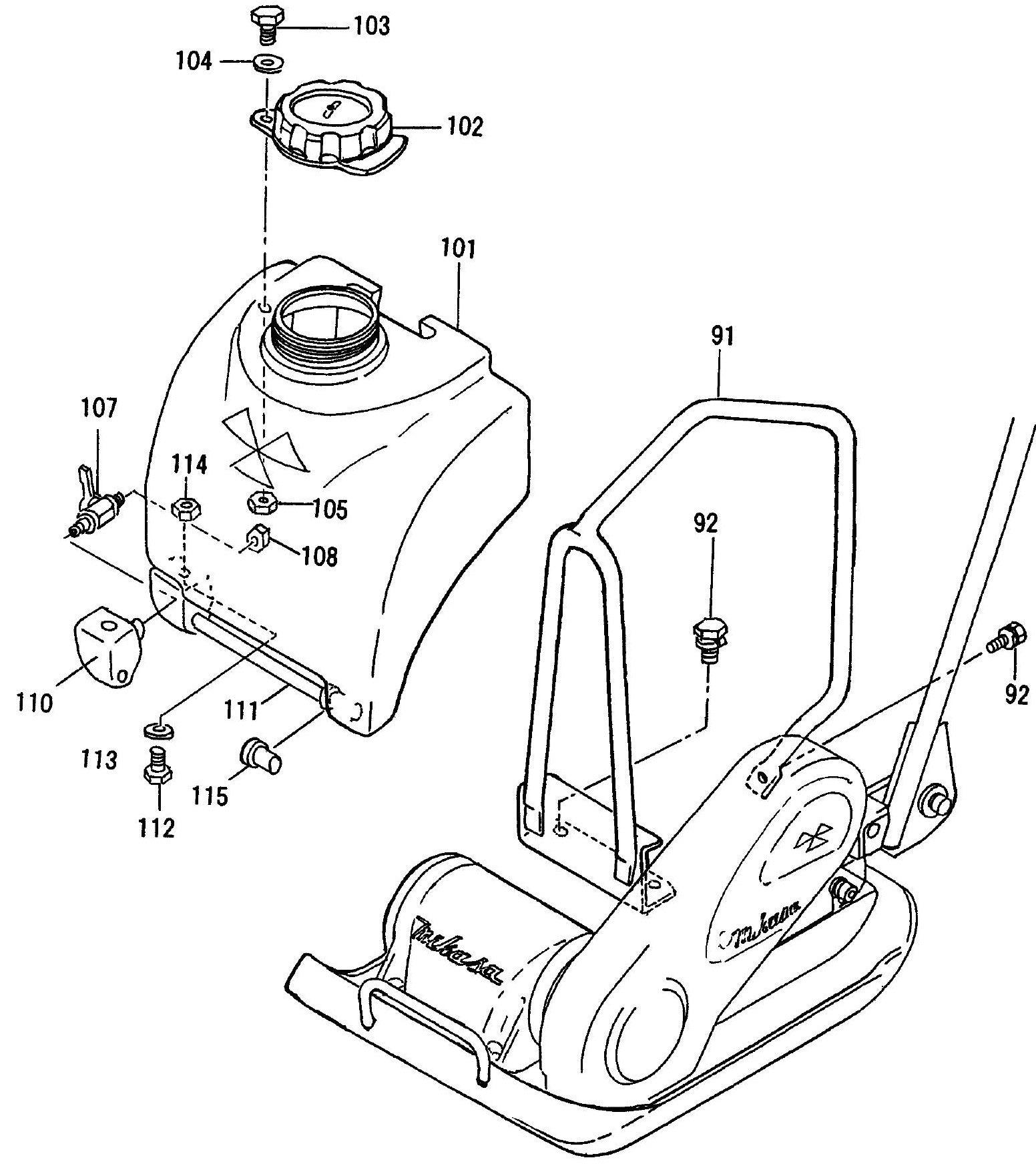 MVC64-VH/VHW Water Tank  Assemble Parts