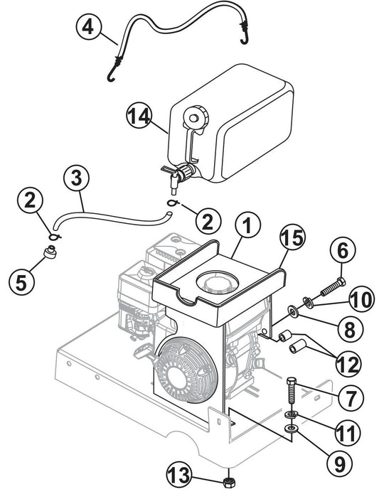 Water Tank (Option) Assembly Parts For SP1CE13H18 SP1 CE 13H18 By Multiquip