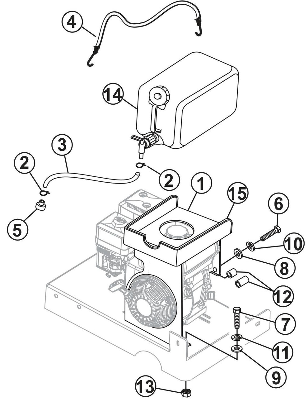Water Tank (Option) Assembly Parts For SP1CE13H18 SP1 CE 13H18 By Multiquip