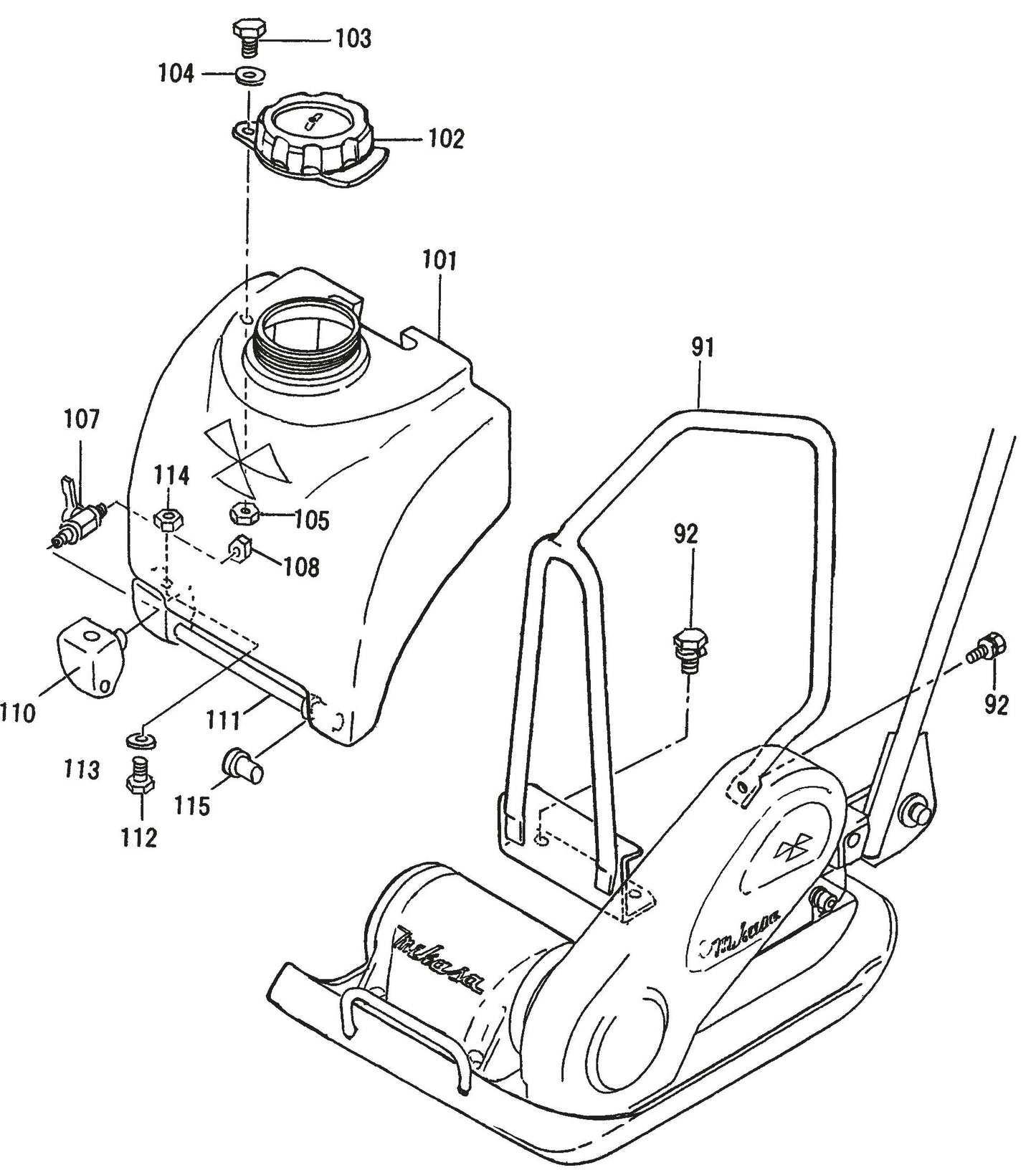 MVC70H/HW Water Tank Assembly Parts