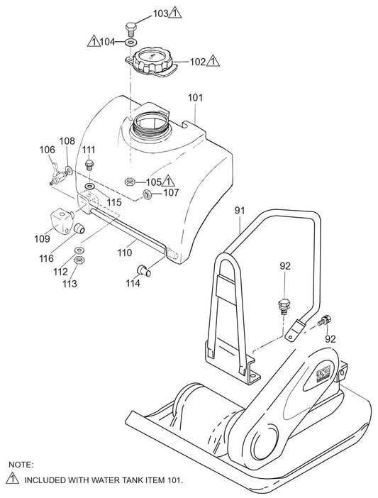 MVC82VHW Water Tank Assembly Parts