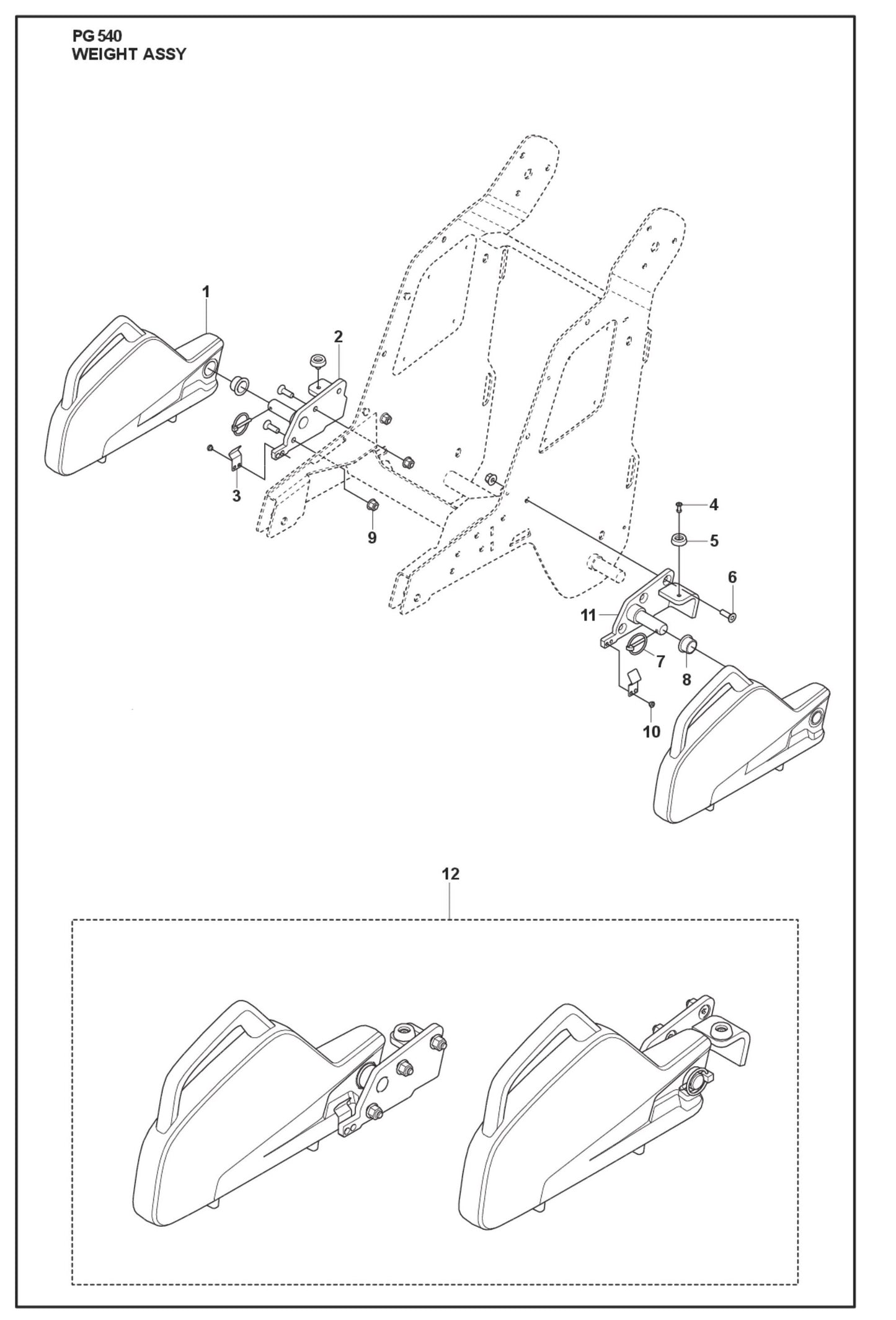 Weight Assembly Parts For PG 540 By Husqvarna