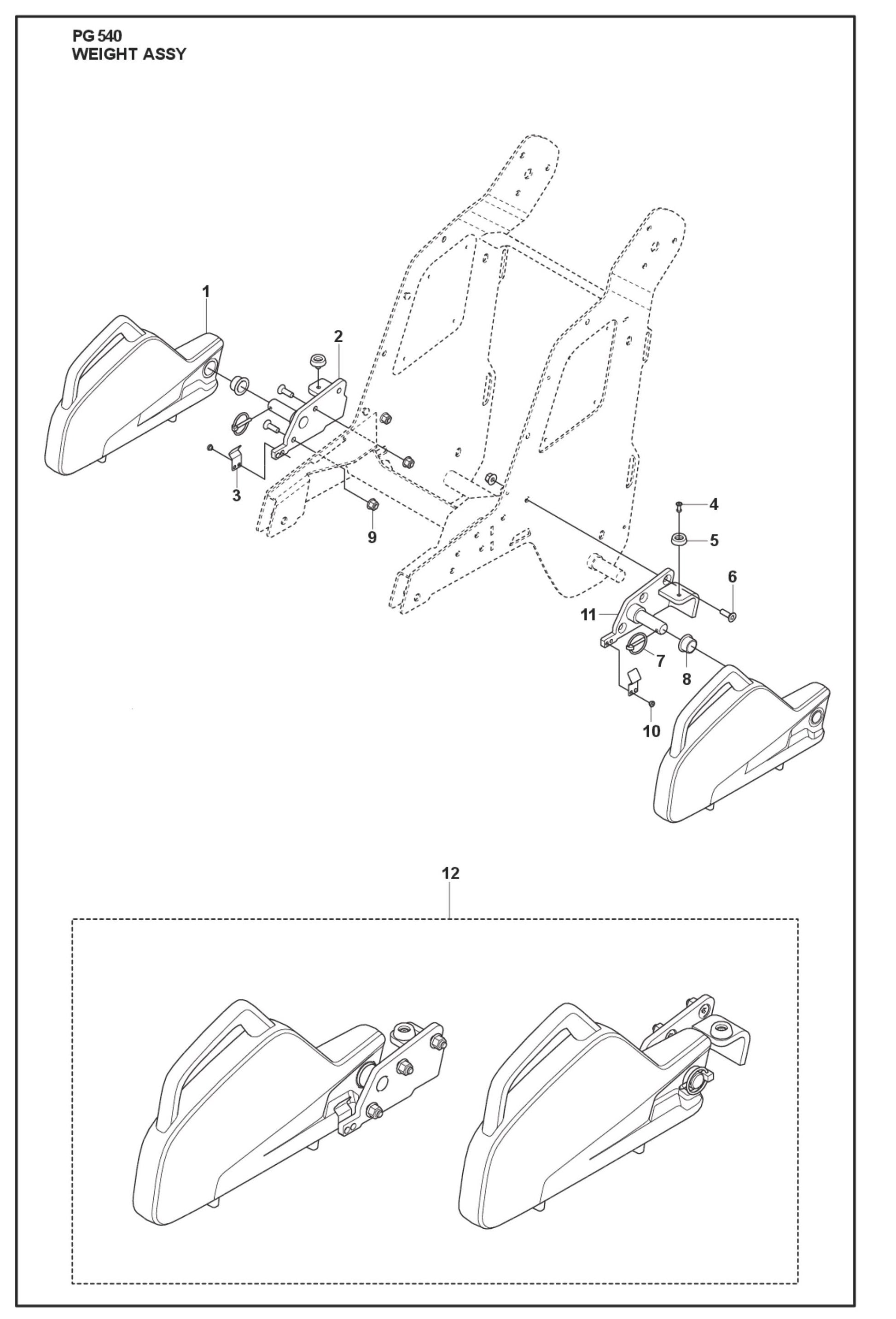 Weight Assembly Parts For PG 540 By Husqvarna