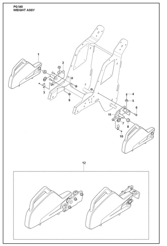 Weight Assembly Parts For PG 540 By Husqvarna