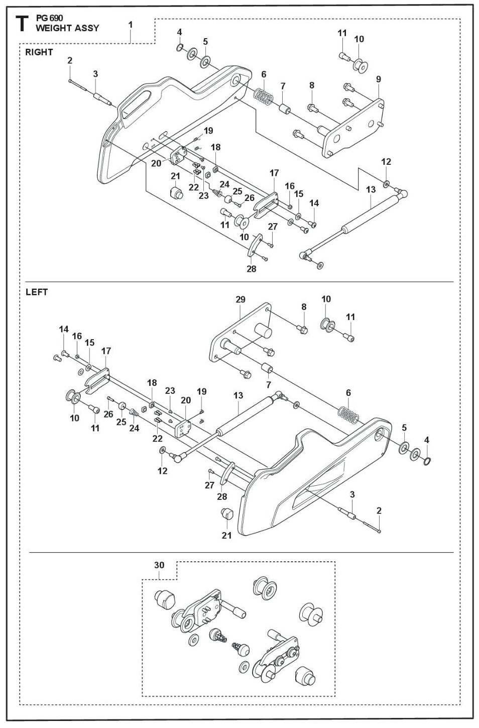 Weight Assy Parts For PG 690  By Husqvarna
