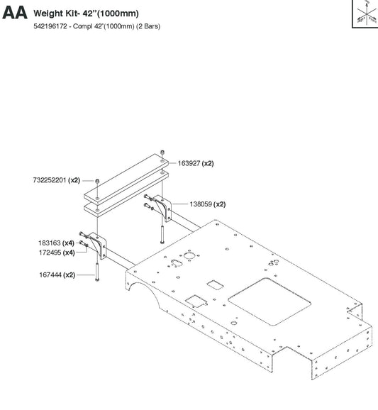 Water Kit - 42&quot; (1000mm)  Parts for FS6800 D By Husqvarna