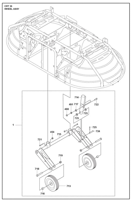 Wheel Assembly Parts For Ride On Trowel CRT 36 By Husqvarna