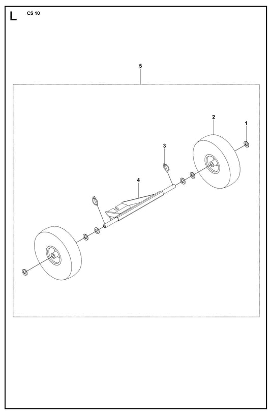 Wheel Assembly Parts For CS 10 Wire Saw By Husqvarna