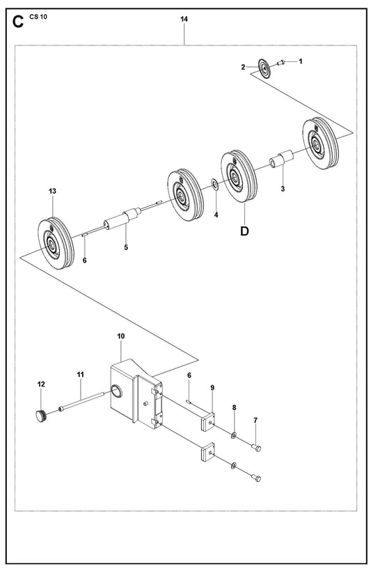 Wheel Bracket, Lower Fig.2 Parts For CS 10 Wire Saw By Husqvarna