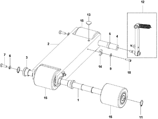 Wheel Carriage Assembly Parts for Soff Cut 150 Saw by Husqvarna