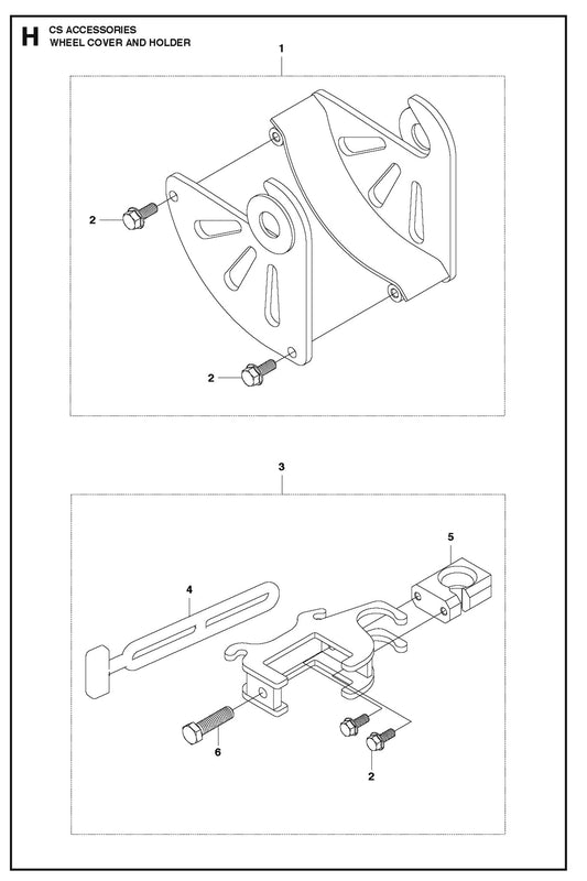 Wheel Cover And Holders Parts For CS 10 Saw Accessories By Husqvarna
