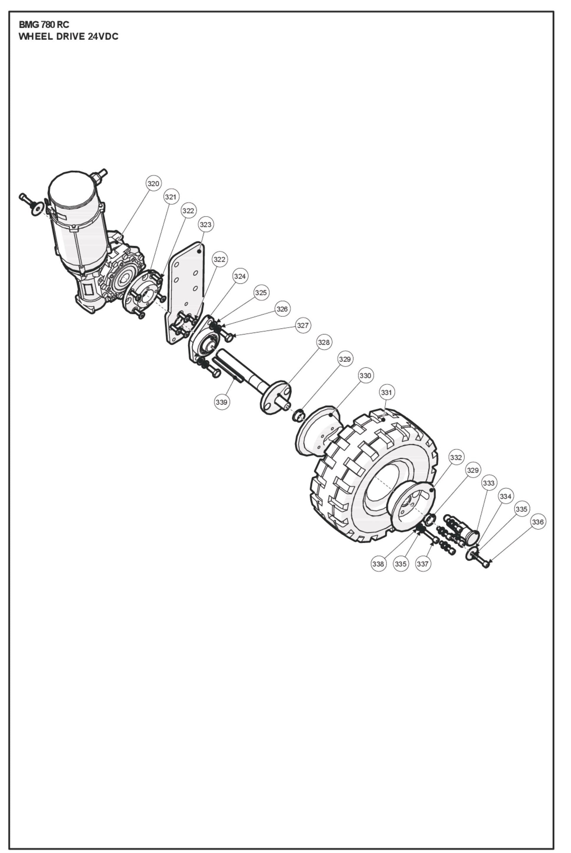 Wheel Drive 24VDC Parts For BMG 780 RC By Husqvarna
