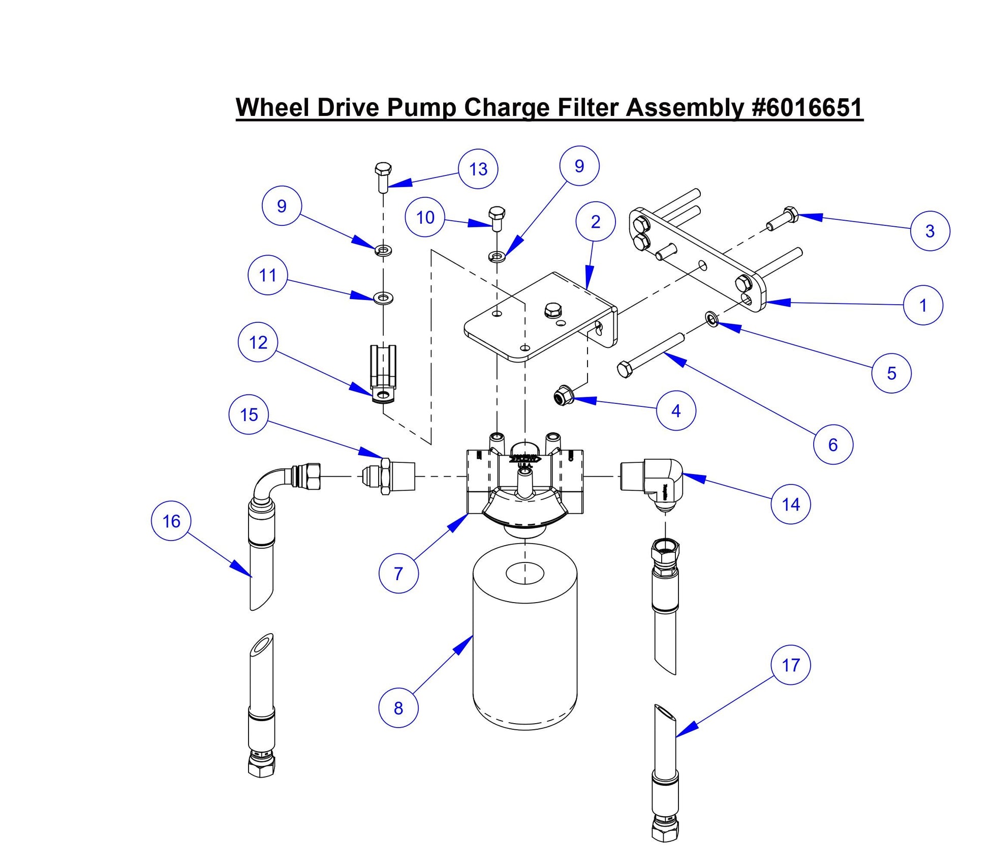 CC8574DD Wheel Drive Pump Charge Filter Assembly 