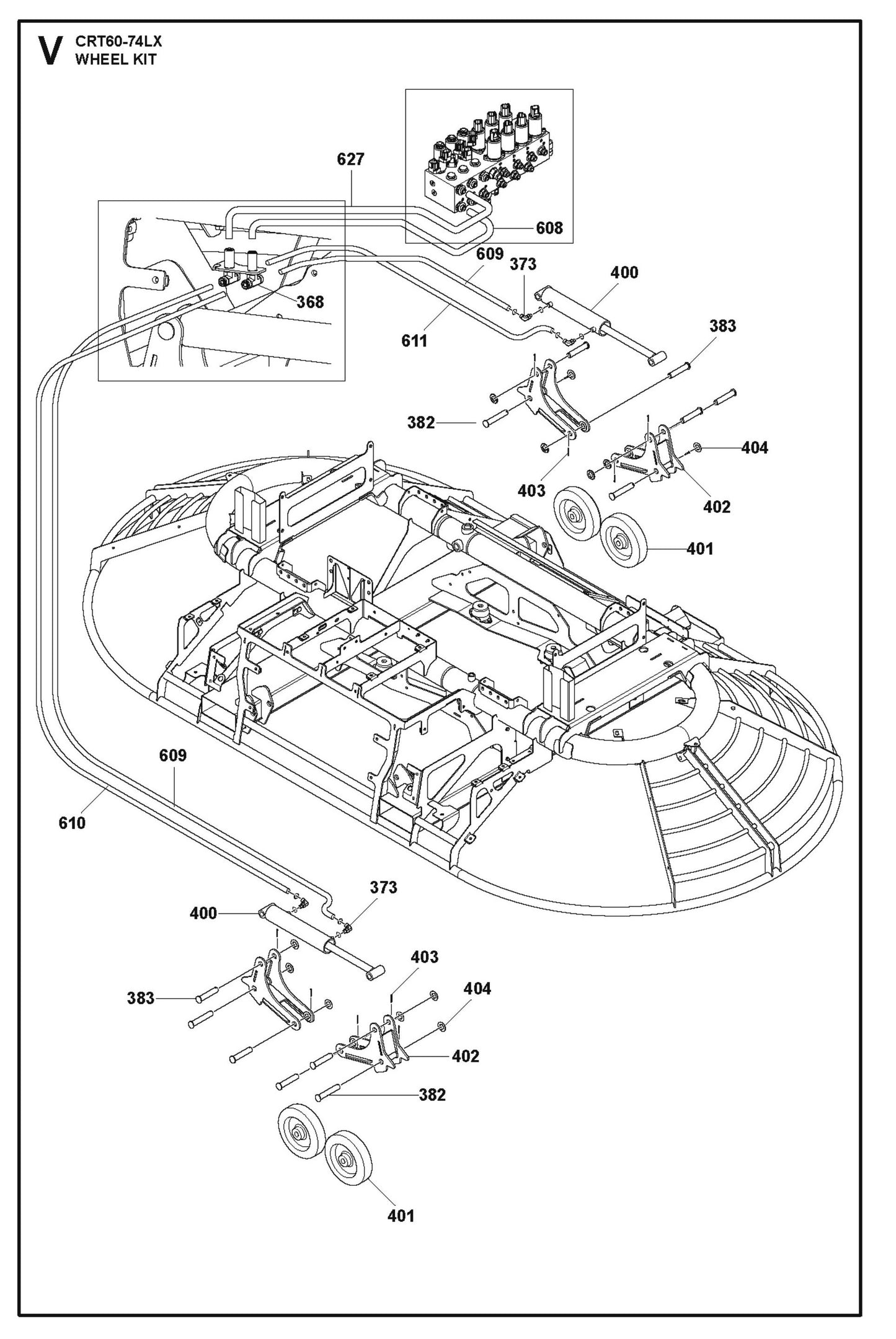 Wheel Kit Parts For Ride On Trowel CRT 60 By Husqvarna