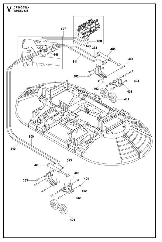 Wheel Kit Parts For Ride On Trowel CRT 60 By Husqvarna