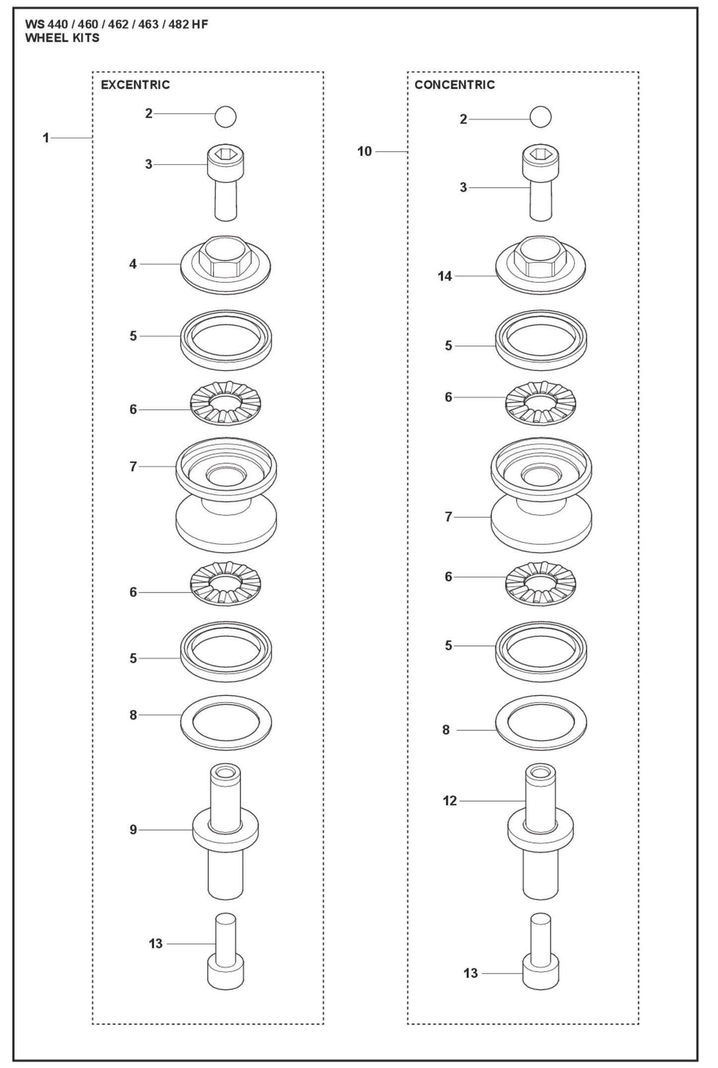 Wheel Kits Parts For WS 460 By Husqvarna