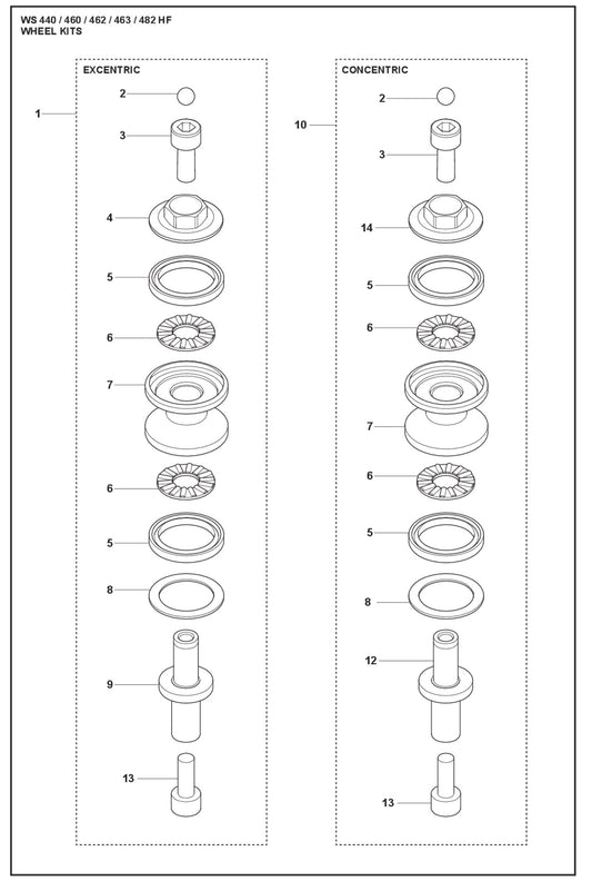 Wheel Kits Parts For WS 460 By Husqvarna