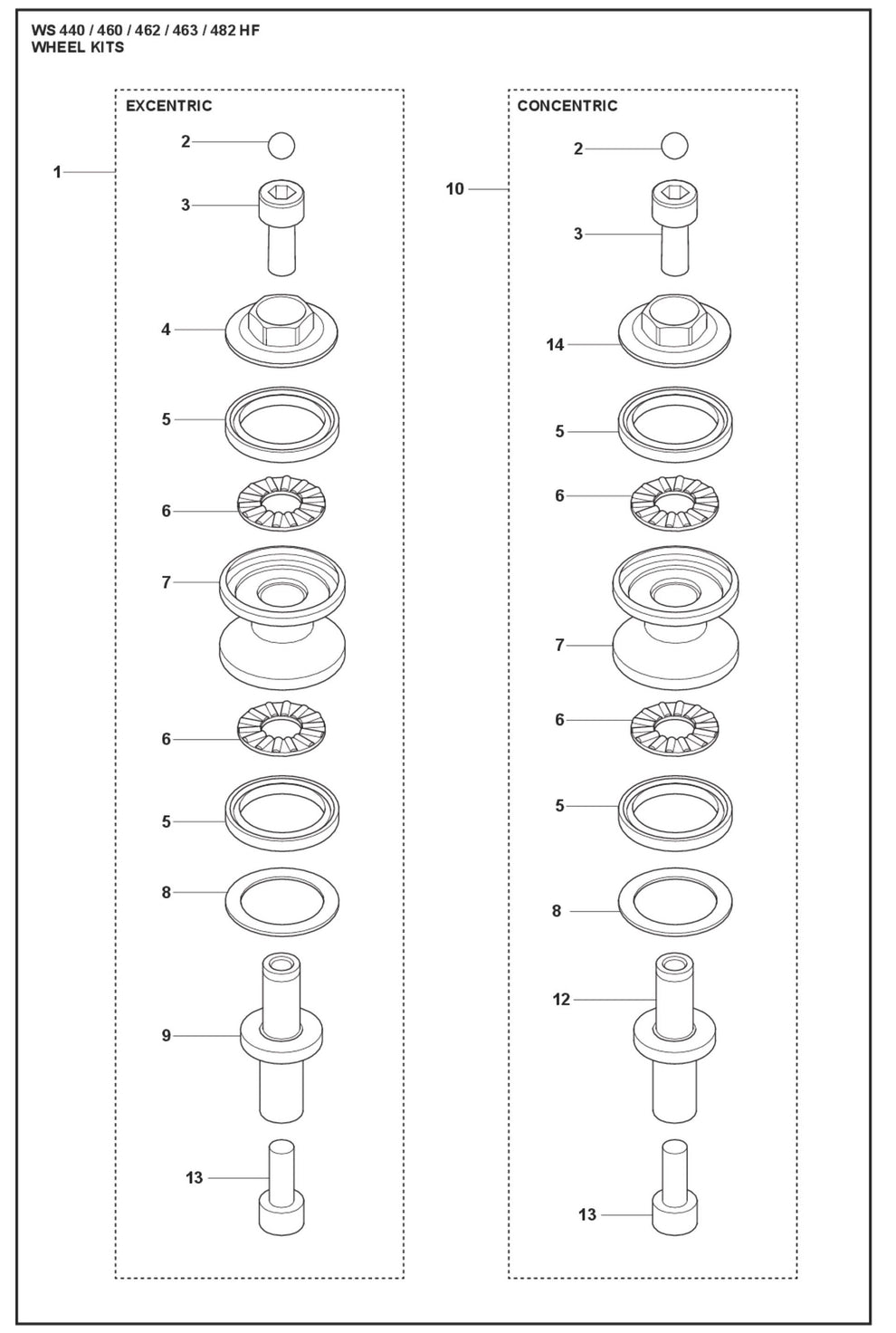 Wheel Kits Parts For WS 460 By Husqvarna