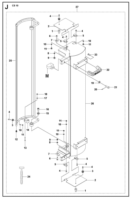 Wheels And Tires Parts For CS10 Wire Saw Parts By Husqvarna