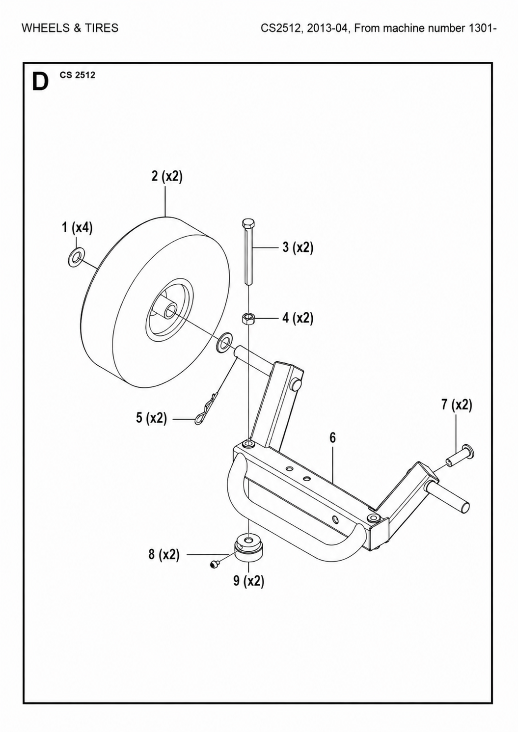 Wheels And Tires Parts For Wire Saw CS 2512 By Husqvarna