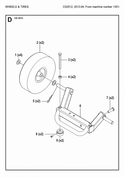 Wheels And Tires Parts For Wire Saw CS 2512 By Husqvarna