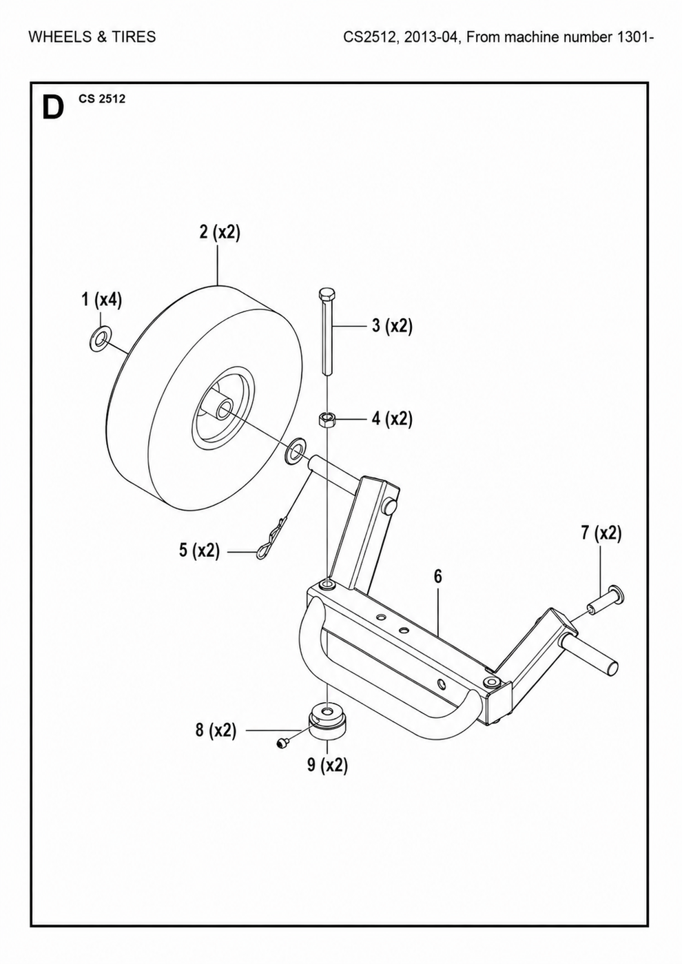 Wheels And Tires Parts For Wire Saw CS 2512 By Husqvarna