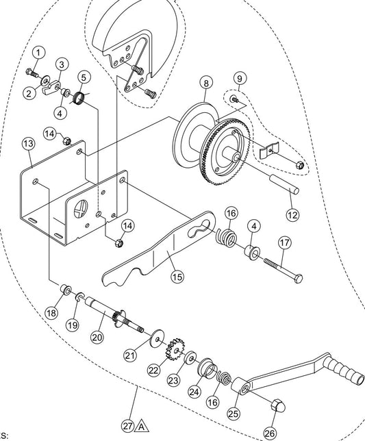 Winch (Dutton-Lainson) Assembly Parts for LT 12 Light Tower Series By Multiquip