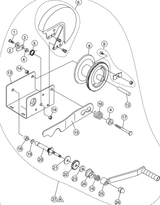 Winch (Dutton-Lainson) Assembly Parts for LTD1250SA Light Tower By Multiquip