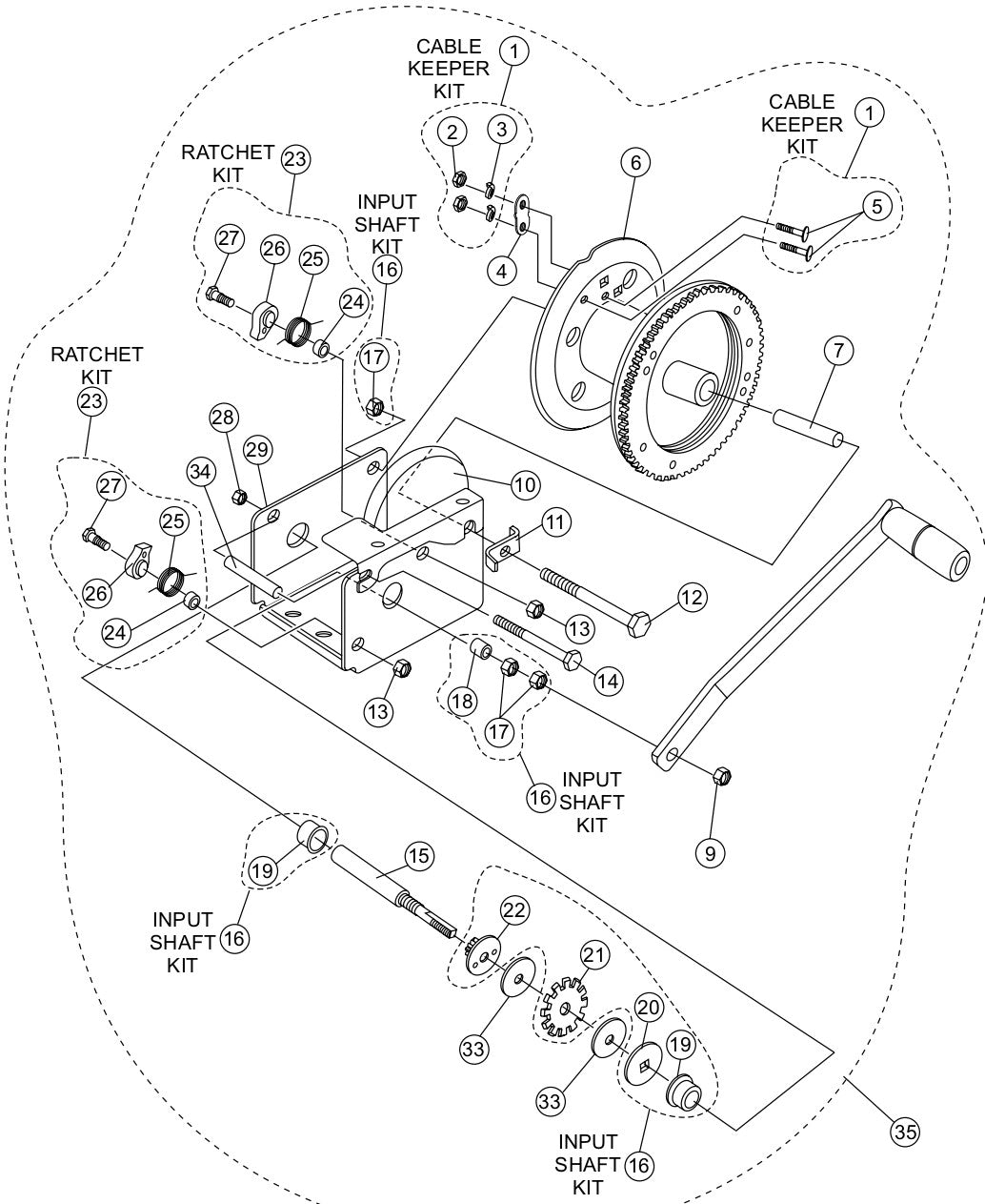 Winch Assembly (Fulton) Parts for LTD1250SA Light Tower By Multiquip