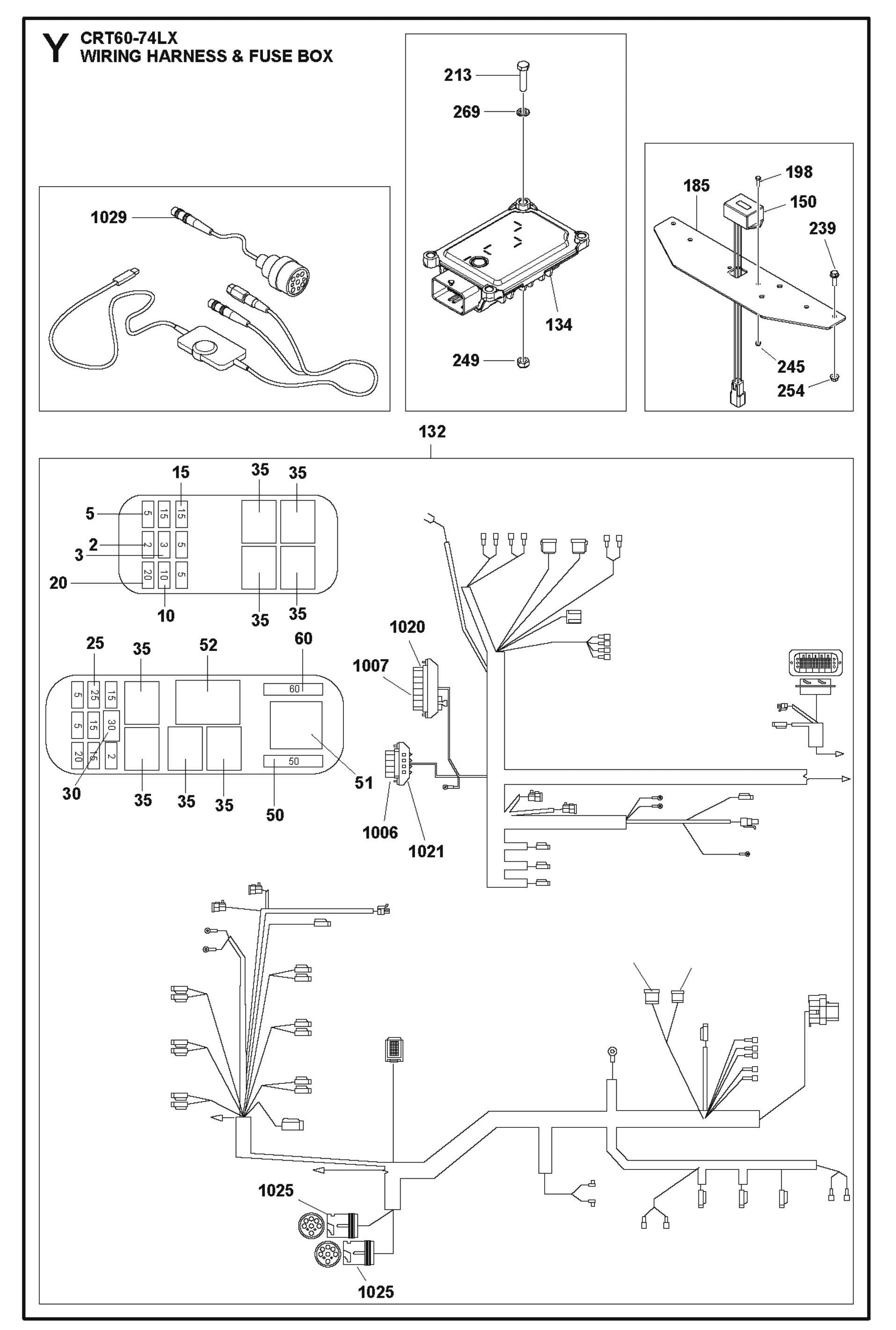Wiring Harness And Fuse Box Parts For Ride On Trowel CRT 60 By Husqvarna