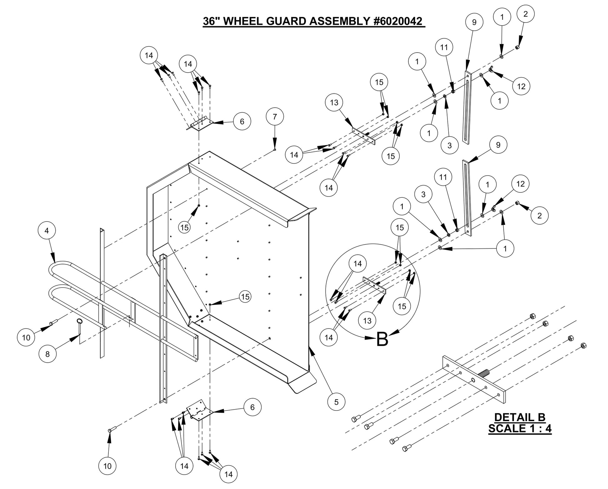WS25 36" Wheel Guard Assembly Parts