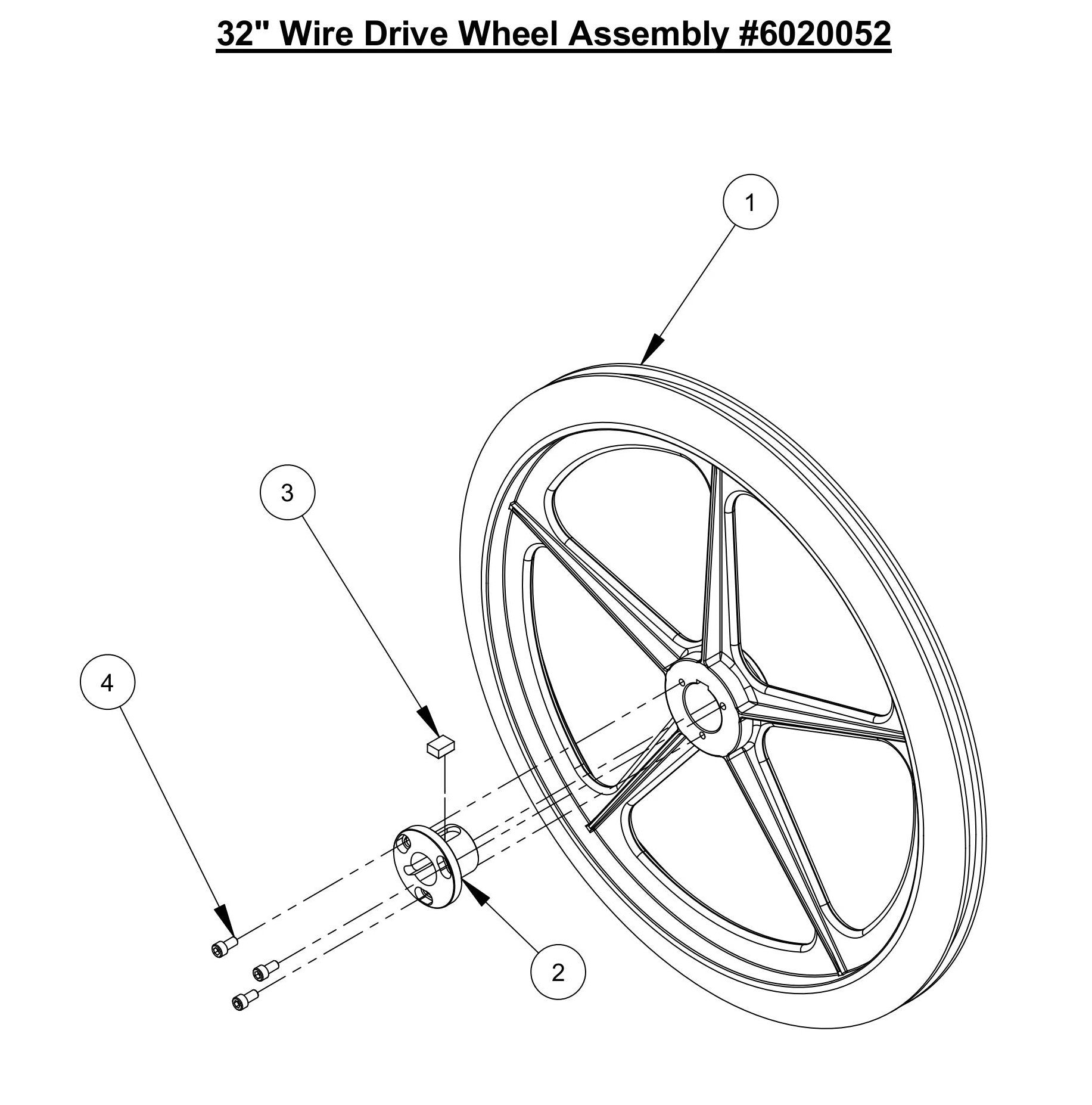 WS25 32" Wire Drive Wheel Assembly Parts