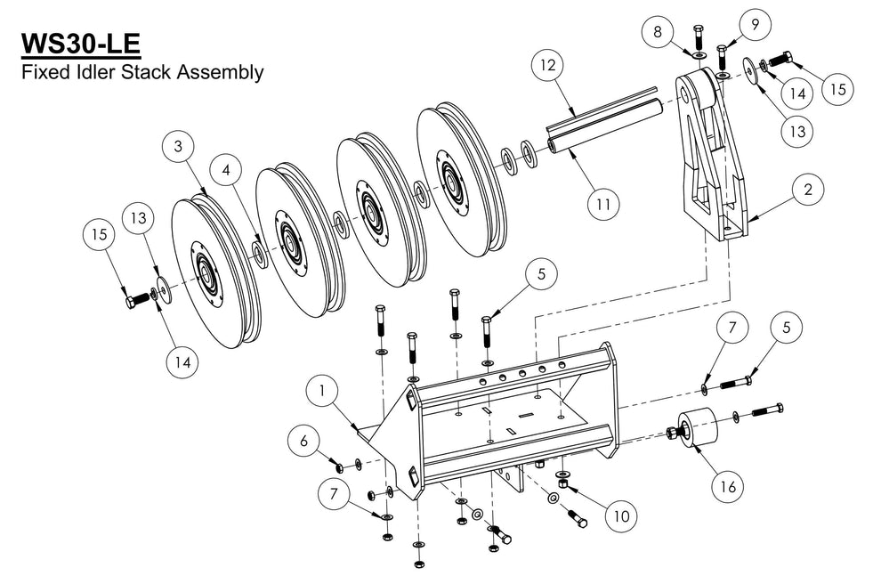 WS30-LE Fixed Idler Stack Assembly Parts
