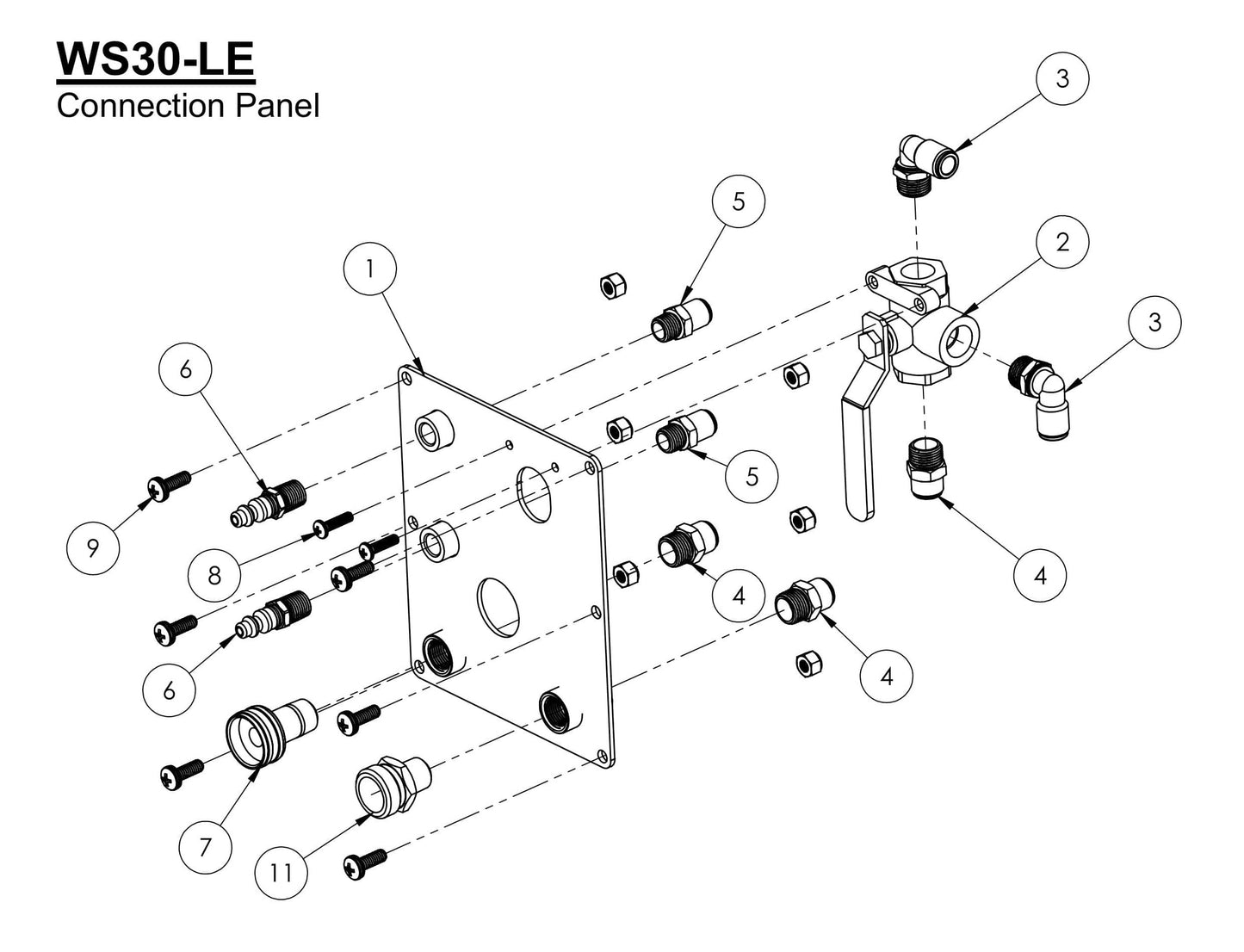 WS30-LE Connection Panel Assembly Parts