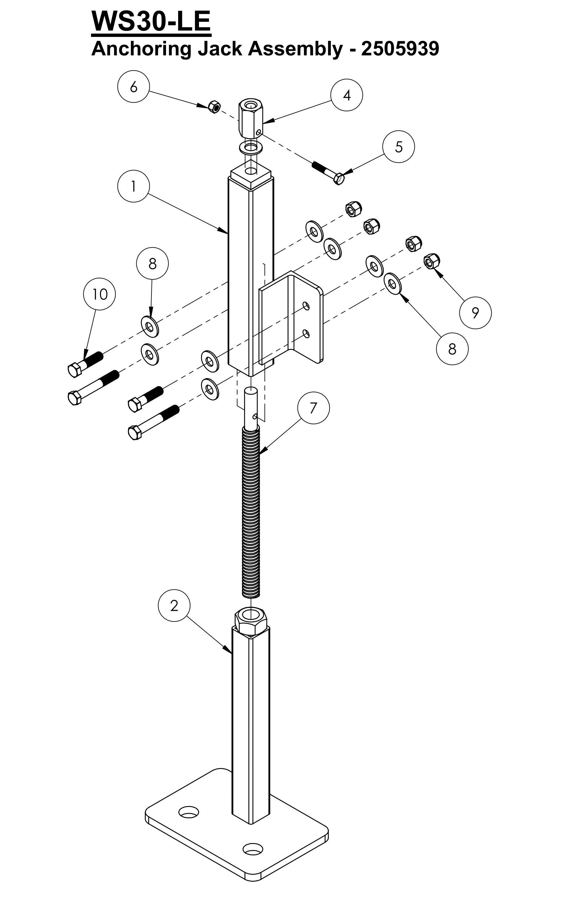 WS30-LE Anchoring Jack Assembly Parts