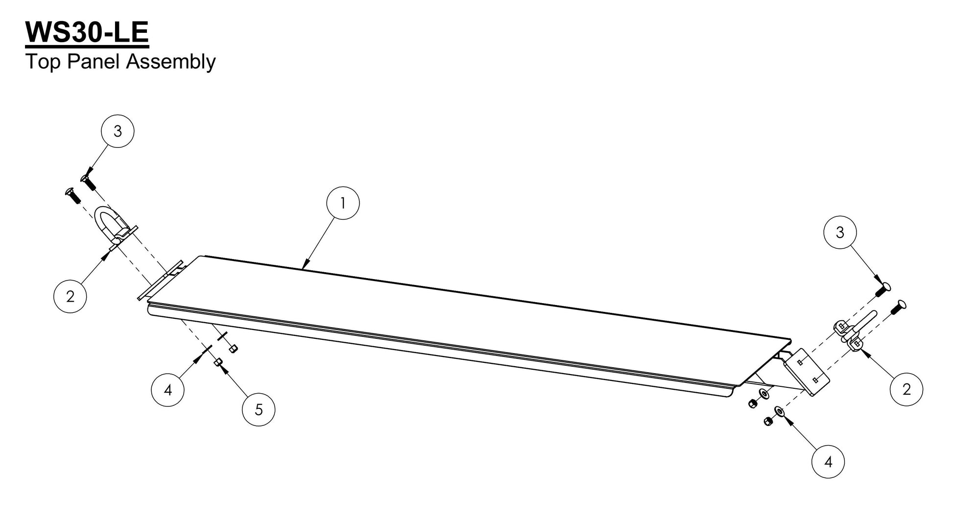 WS30-LE Top Panel Assembly Parts