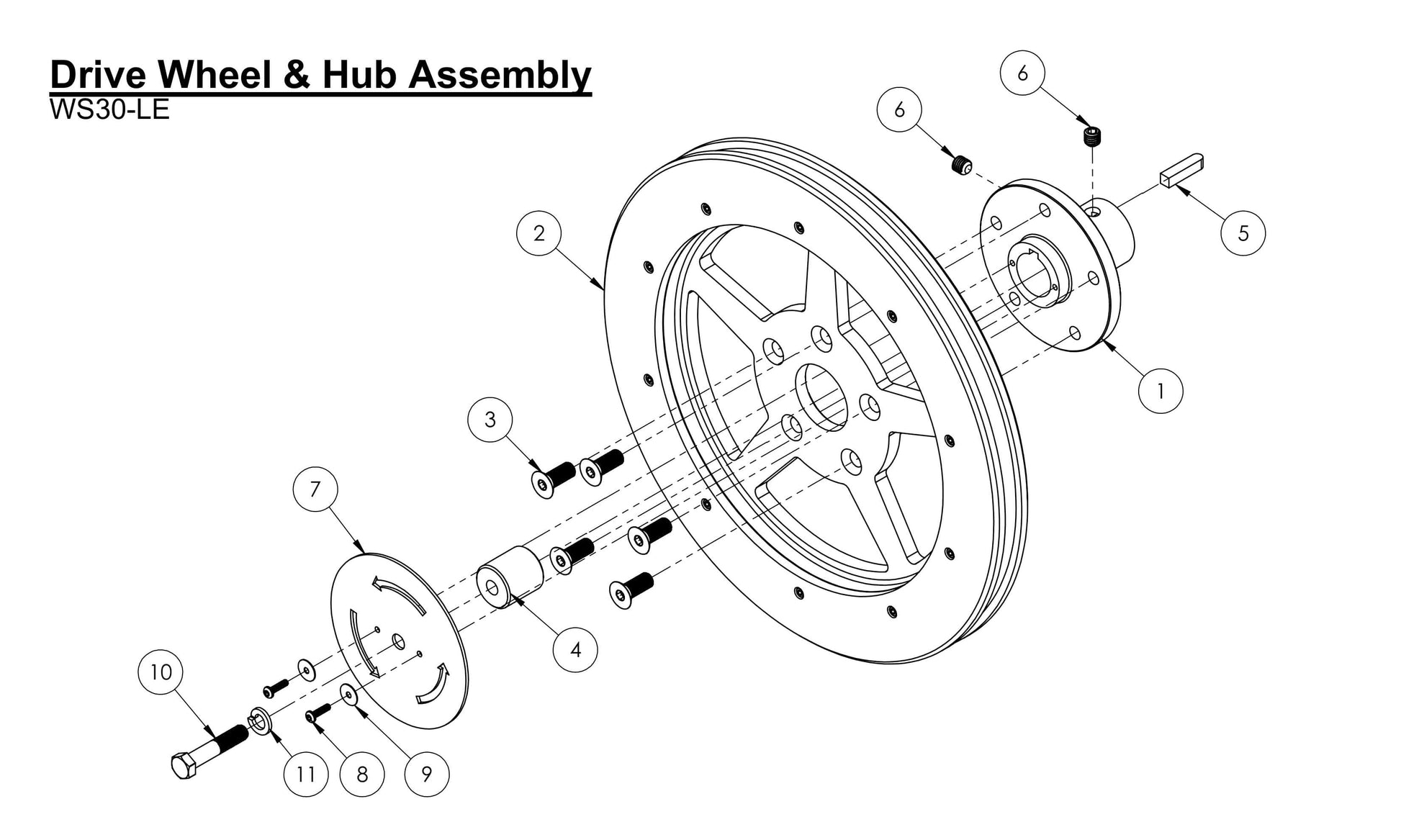 WS30-LE Drive Wheel & Hub Assembly Parts