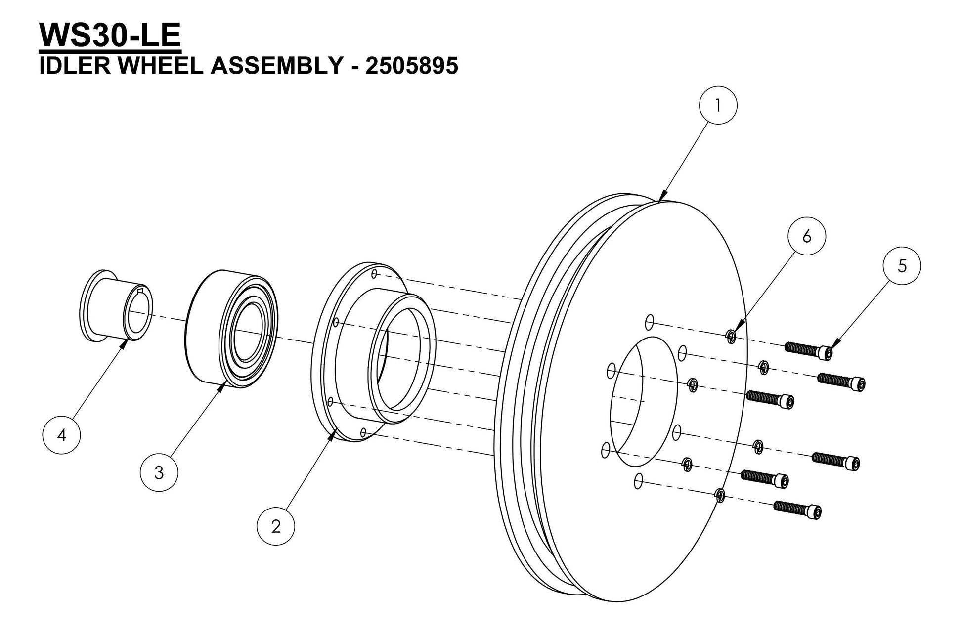 WS30-LE Idler Wheel Assembly-1 Parts